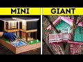 MINI HOUSE VS. GIANT HOUSE || Fantastic DIY Crafts From Wood, Hot Glue And Epoxy Resin