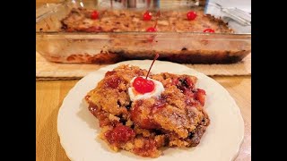 Cherry Cobbler with Cake Mix| Easy Recipe with Pie Filling