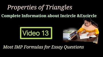 Maths 1A Properties of Triangles || Properties of Triangles || Inter MATHS Properties of Triangles