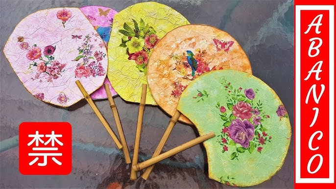 Como hacer un ABANICO de papel / how to make a paper hand fans / Muy  Lindo😍 