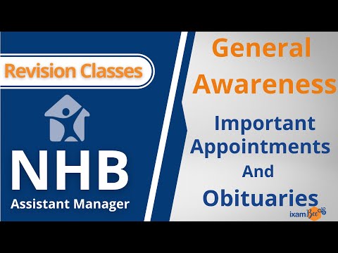 NHB Assistant Manager 2022 | Important Appointments and Obituaries | By Amit Pandey