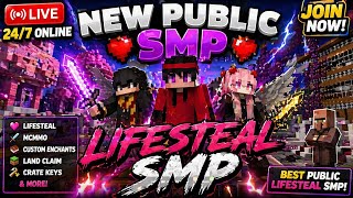 🪵 New Best Lifesteal Public Smp Server For Minecraft 🧁 | Java/Bedrock | 24/7 Online | Free To Join 🤯