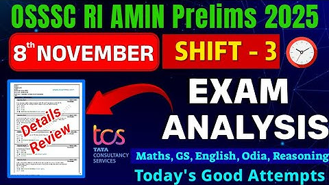 𝗥𝗜 𝗔𝗠𝗜𝗡 𝟴𝘁𝗵 𝗡𝗼𝘃 𝗧𝗼𝗱𝗮𝘆 𝗘𝘅𝗮𝗺 𝗔𝗻𝗮𝗹𝘆𝘀𝗶𝘀 || 𝗢𝗦𝗦𝗦𝗖 𝗥𝗜, 𝗔𝗠𝗜𝗡 𝗣𝗿𝗲𝗹𝗶𝗺𝘀 || 𝗦𝗮𝗳𝗲 𝗦𝗰𝗼𝗿𝗲 || Solution Routes