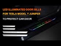 Tesla Model Y Juniper Illuminated Door Sills Welcome Pedal Trim Protectors Plates With Launch Logo