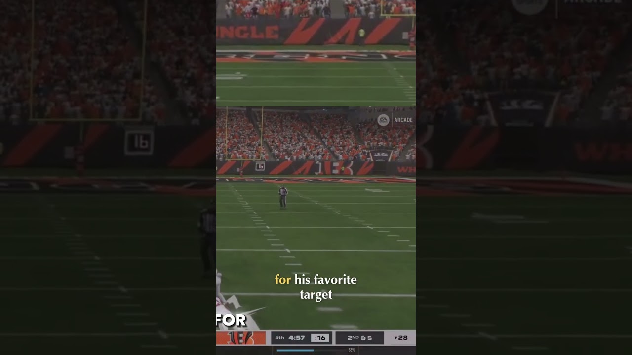 Пас Берроу на 72 ярда, завершившийся тачдауном, в Madden! 🤯