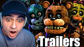 HORROR FAN REACTS TO ALL FNAF TRAILERS FOR THE FIRST TIME!!
