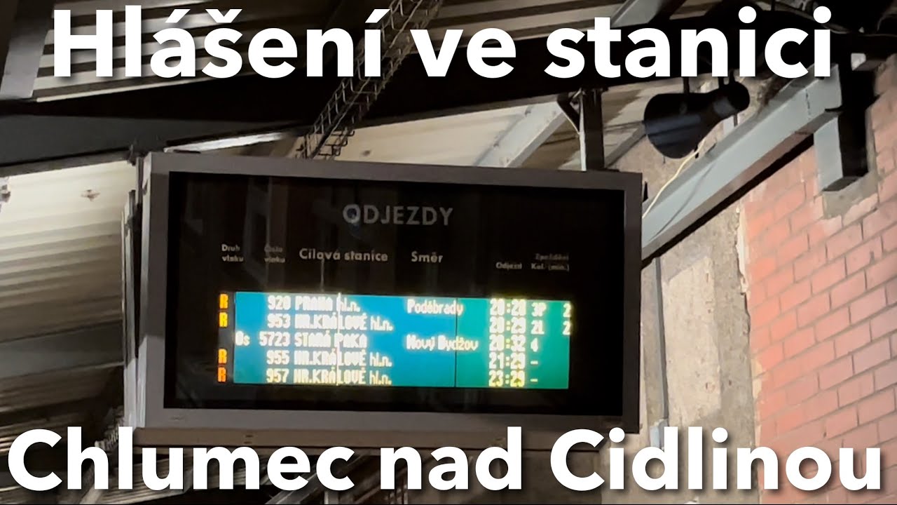 Staniční hlášení ve stanici Chlumec nad Cidlinou | HIS-Voice Václav Knop