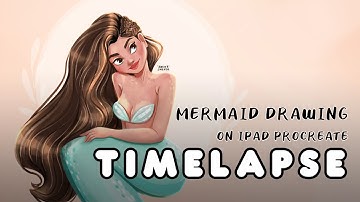 Mermaid Drawing on Ipad Procreate  - Illustration Tutorial | Timelapse