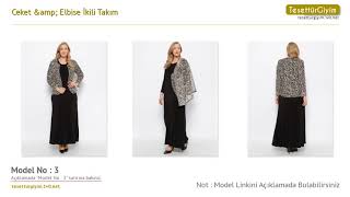 Ceket & Elbise İkili Takım - Tesettür Büyük Beden Abiye Takım