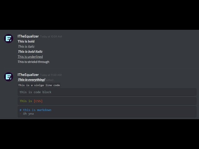 Discord Text Styling All Of The Styles Youtube