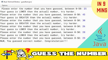 Make a Java game - guess the number | In 9 minutes | with Basic java knowledge