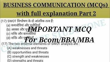 Business Communication mcqs part 2 | Business Communication mcqs in Hindi #commerce #bba #bcom #mcqs