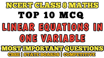 Best MCQ Class 8 LINEAR EQUATIONS IN ONE VARIABLE || Ncert Based MCQ // Class 8 Maths #class8maths