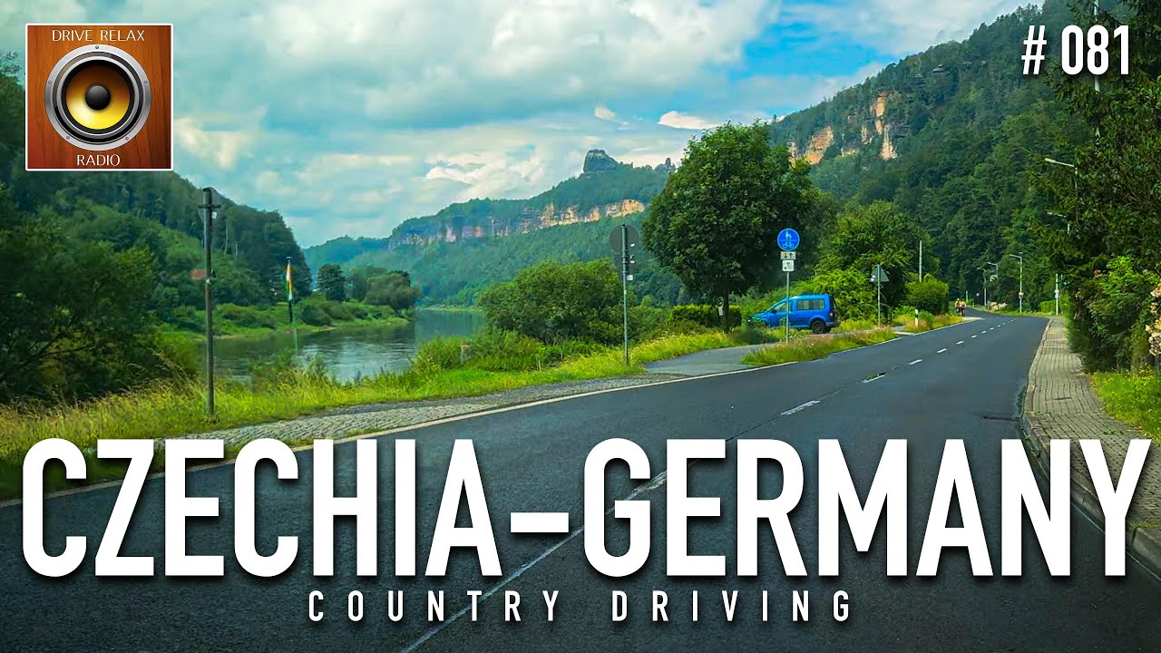 Amazing Driving tour along the Elbe River, Czech Switzerland - Saxon Switzerland with Jazz 🎹 4K HDR