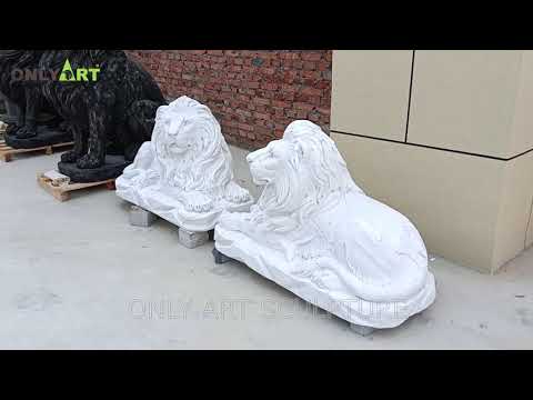 White marble lion
