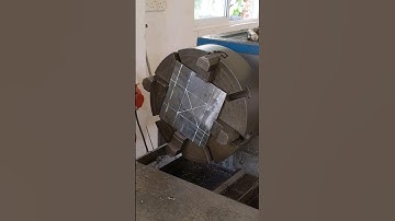 How to drill a large hole into the iron plate. #lathe #cnc #diy #viral #shorts