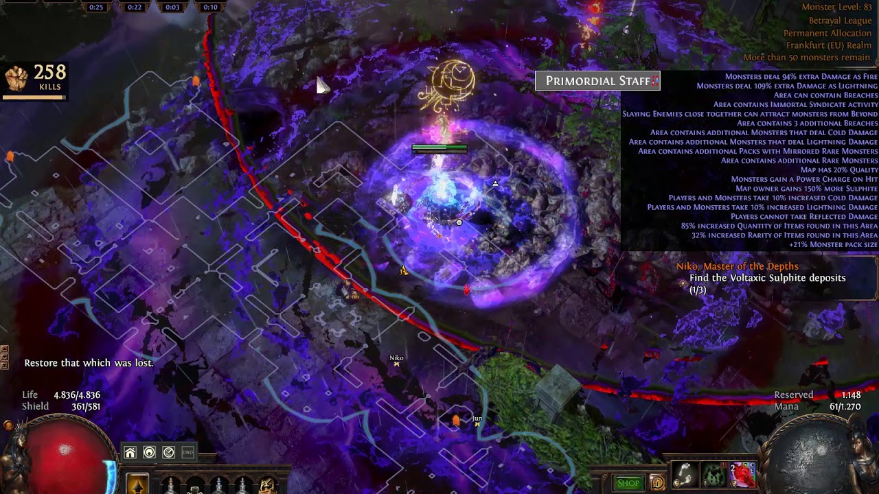 echo shrine + vaal blight (elder courtyard map)