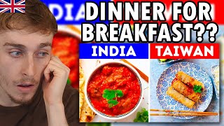 Brit Reacting to Unusual Foods You'd Have for Breakfast Around the World