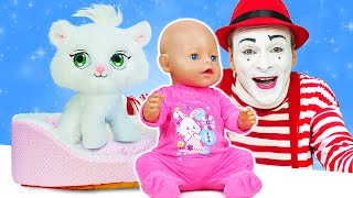 Котёнок для куклы БЕБИ БОН! - Весёлые игры для девочек. Детские мультики с игрушками Baby Born видео