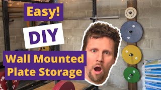 Simple DIY Wall Mounted Weight Plate Storage | Home Gym Storage