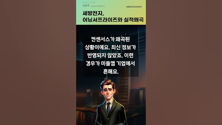 세방전지, 어닝서프라이즈와 실적왜곡 #20250211#주식#증권정보#주식정보