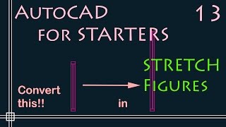 Autocad - Stretch command (change window size - Fast tutorial!)