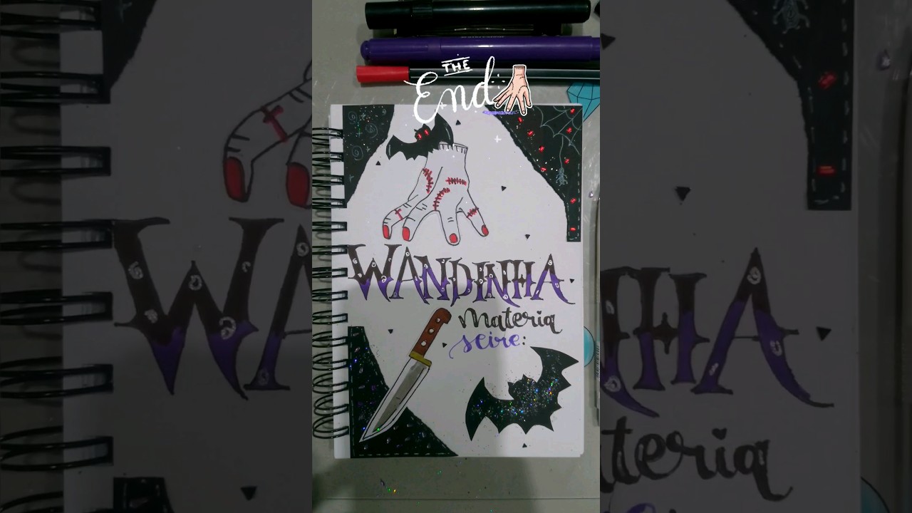 Fazendo uma capa de caderno da Wandinha Addams 📔 #foryou