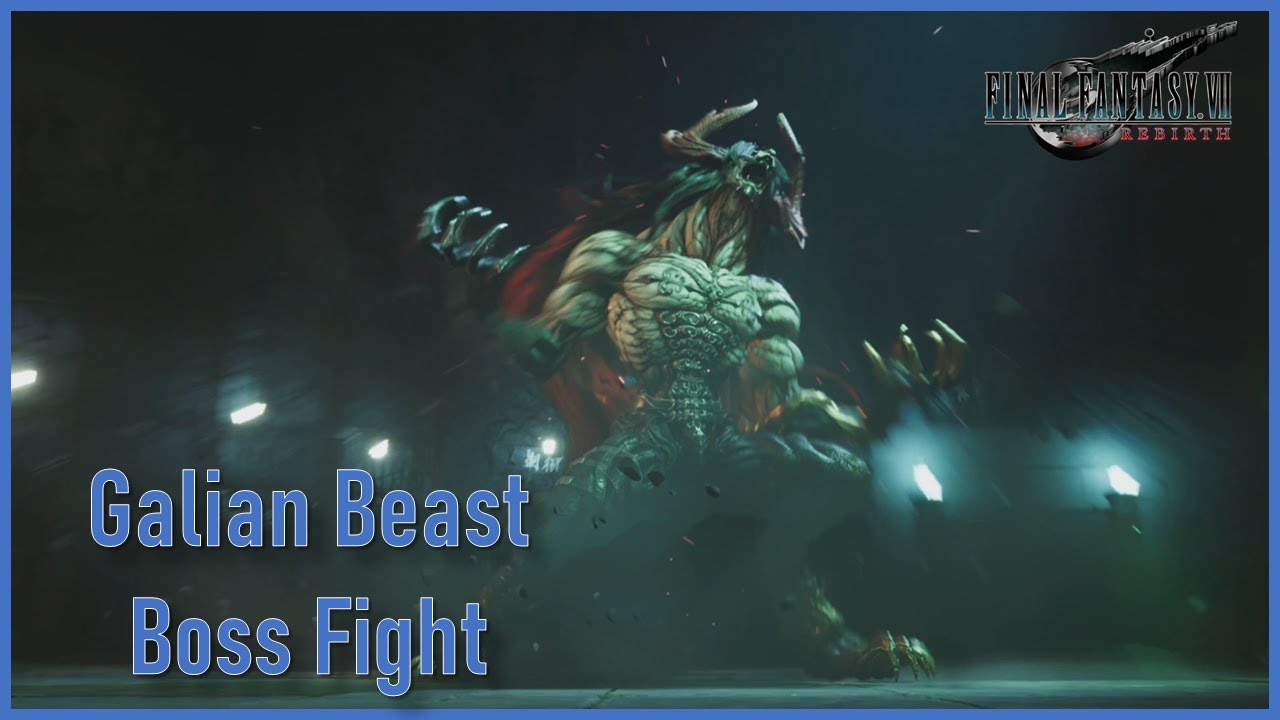 Final Fantasy VII Rebirth - Galian Beast Boss Fight - YouTube