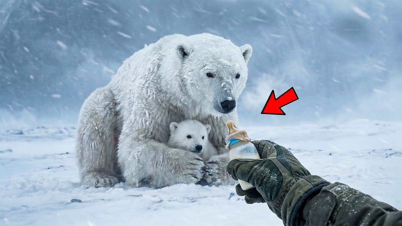 Mother Polar Bear Trusts Man to Save Her Freezing Cub — How She Says ...
