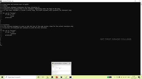 BCA | PYTHON | LAB PROGRAM | PART A | PROGRAM 5 | Asst. Prof. ARVIND G | BREAK & CONTINUE