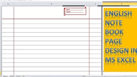 How to Make English Notebook Page Design in MS Excel | Create Notebook Paper in Microsoft  Excel "