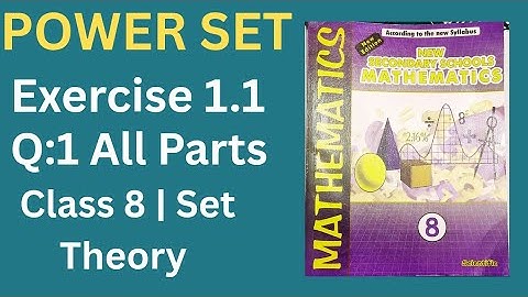 Power Set Explained with Examples | Ex 1.1 Q1 All Parts | Class 8 Math Set Theory