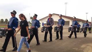 SRHS Sharks Drumline Walking To Shark Stadium 10/6/17