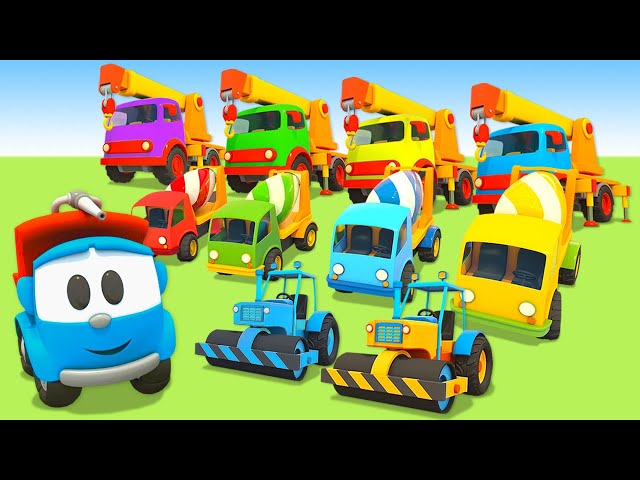 Car cartoons for kids & street vehicles cartoon full episodes - Leo the Truck & big trucks for kids. class=