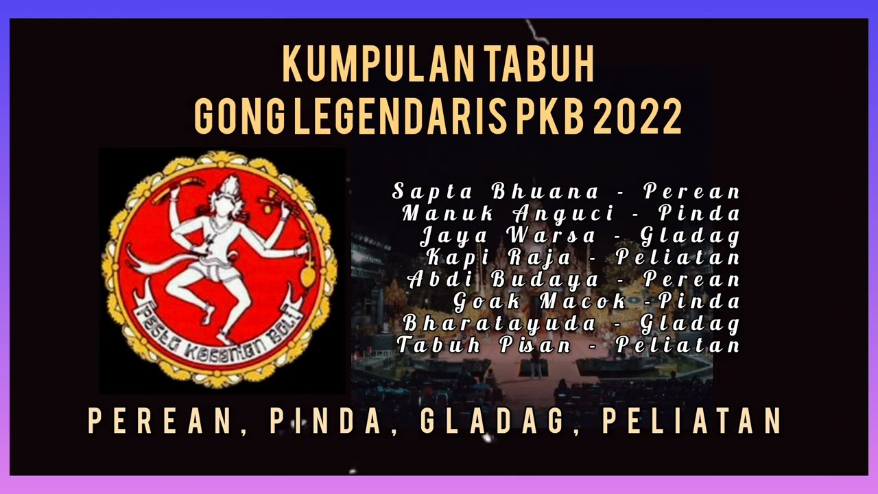 Kumpulan Tabuh Gong Legendaris PEREAN, PINDA, GLADAG, PELIATAN pada PKB 2022