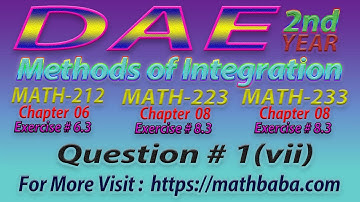 DAE 2nd year Methods of Integration Question 01 Part 07