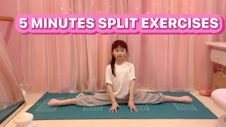 5 MINUTES SPLIT EXERCISES every day for young kids Easy level work out for fun