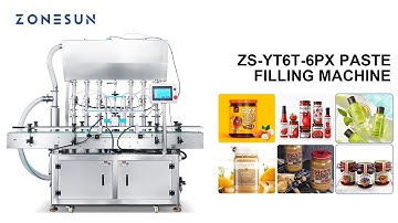 Automatic pneumatic Liquid Filling Machine 6 Head Servo Motor Low Viscous Paste ZS-YT6T-6PX
