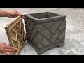 Craft flower pot ideas  how to make a beautiful and unique flower pot mold from wood and cement