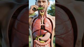 3d ai human body eating cucumber 🥒#DigestiveSystem #HumanAnatomy #MedicalIllustration