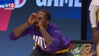 JR Smith's reaction to Rajon Rondo's dime | Game 1 | Lakers vs Nuggets