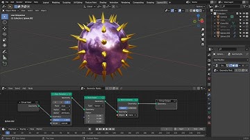 Blender tutorial - Spiked ball with geometry nodes