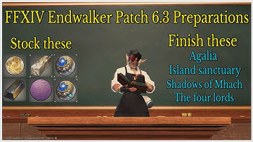 Final Fantasy XIV patch 6.3 General preparations