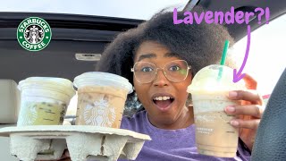 Trying Starbucks’ NEW Lavender Drink  Starbucks’ SPRING Menu