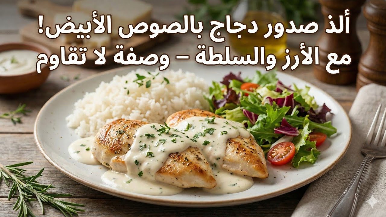 طبق اليوم دجاج محشي بالجبنة الموزاريلا مع الصوص الأبيض.. Cheese-Stuffed Chicken with White Sauce