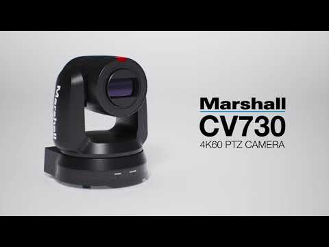 Marshall CV730 PTZ Cameras feature a long 30x optical zoom and flexible simultaneous 12GSDI and HDMI outputs with NDI®|HX or IP (SRT) platforms.   Crystal cl...