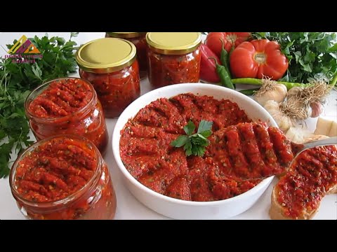 🍅🌶ÖYLE BİR KAHVALTILIK SOS YAPTIM Kİ YAPMAMLA BİTMESİ BİR OLDU😋 KIŞA KALMADI ACILI EZME TARİFİ👌