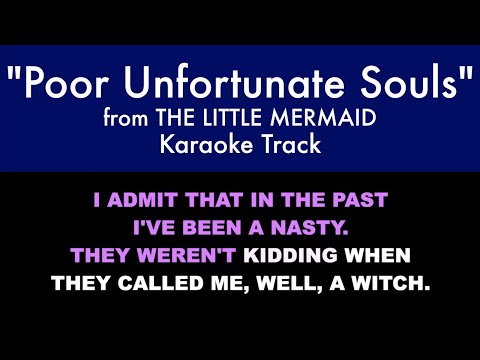 Poor Unfortunate Souls From The Little Mermaid Karaoke Track With Lyrics On Screen