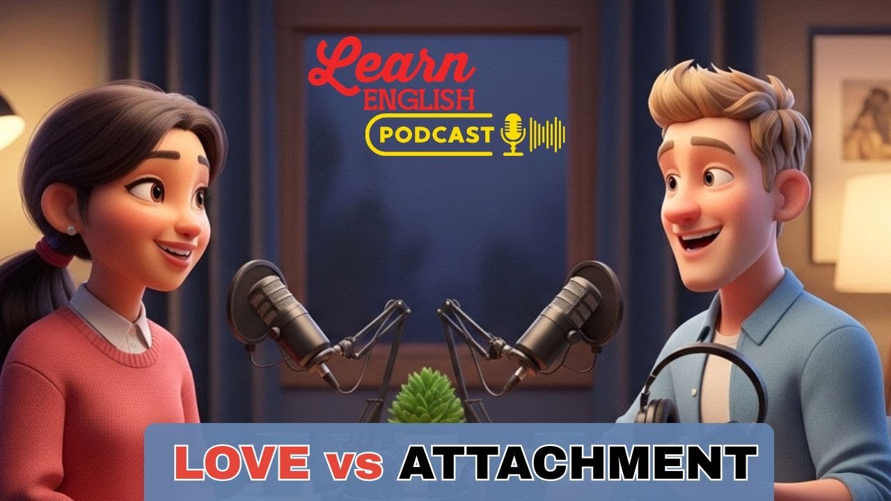Love vs Attachment What's the Difference 💔  Easy English Podcast with Sarah & Daniel.