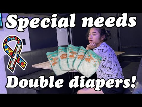 Autistic non verbal teen girl using double diapers! **this is insane** Autism life with Ashy